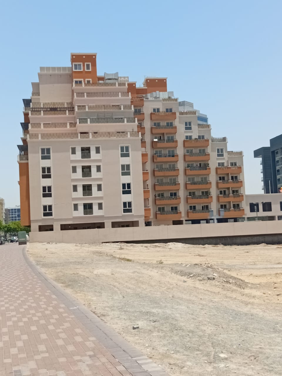 Freshly painted residential building exterior